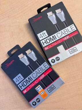 Rocketfish 4 ft 4K HDMI Cables – New in Box (2 Available)